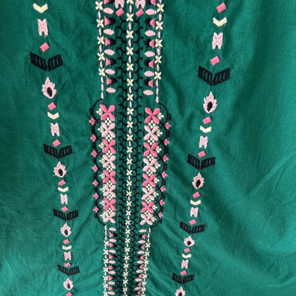 J. Jill Embroidered Green Floral Women's Tunic Top - Picture 7 of 11